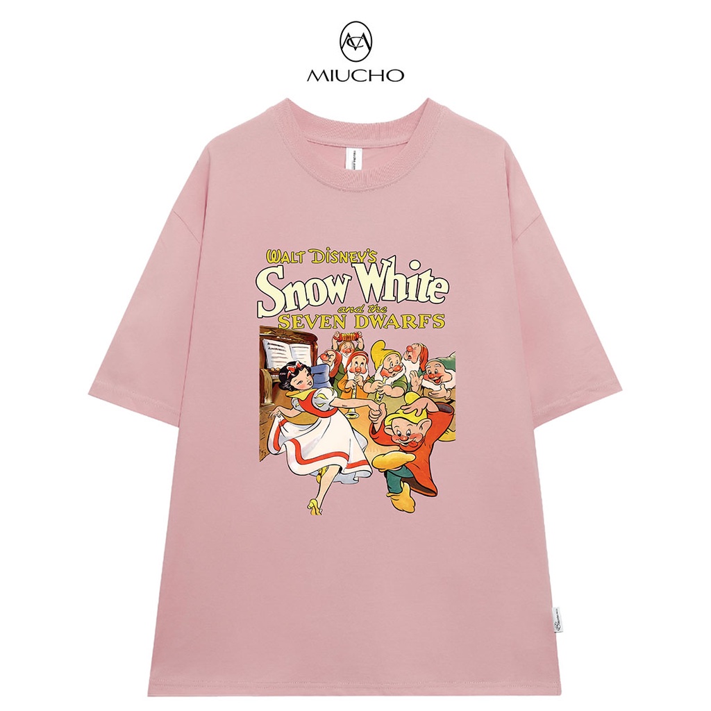 Áo thun nữ form rộng AT319 Miucho Brand cổ tròn chất vải cotton mềm mại in graphic