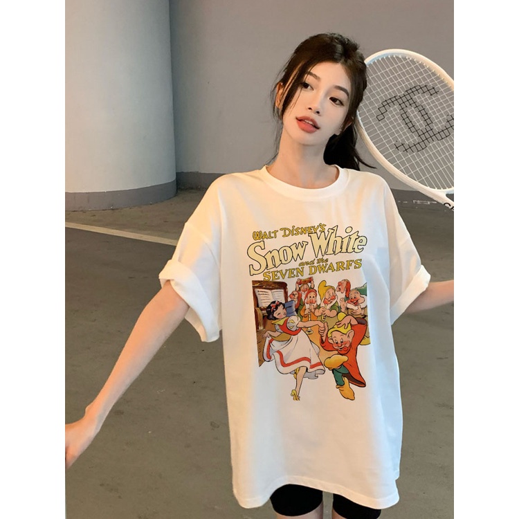 Áo thun nữ form rộng AT319 Miucho Brand cổ tròn chất vải cotton mềm mại in graphic
