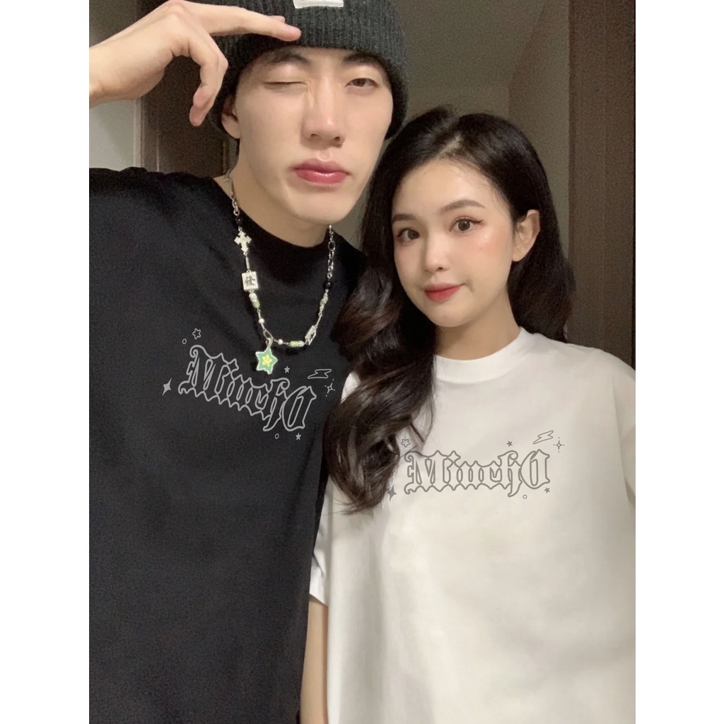 Áo thun unisex form rộng MT083 Miucho Brand basic tee tay lỡ vải cotton mềm mại dành cho nam nữ in graphic