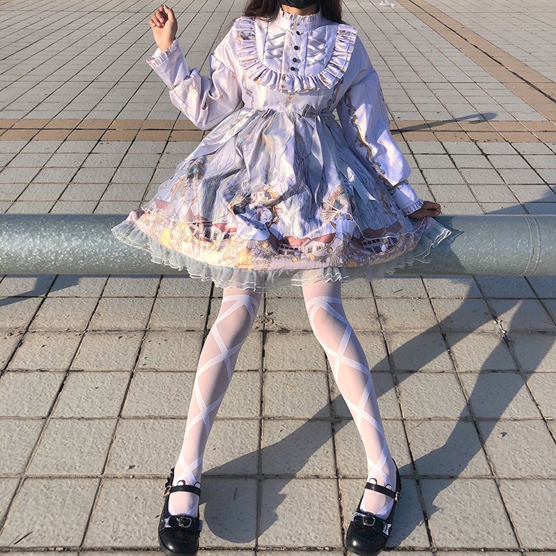 Quần Tất Mỏng Đính Nơ Phong Cách lolita Nhật Bản Dễ Thương Dành Cho Nữ