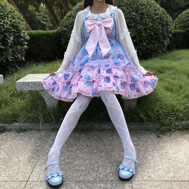 Quần Tất Mỏng Đính Nơ Phong Cách lolita Nhật Bản Dễ Thương Dành Cho Nữ