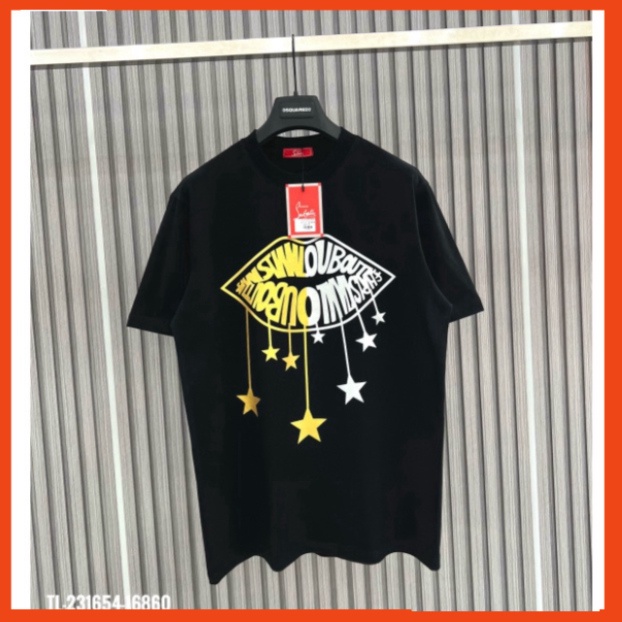 Áo Phông Louboutin Họa Tiết Hình Môi Kim Tuyến Cực Nét - Áo Thun LBT Môi Chất Liệu Cotton Mềm Cực Hot Tr | BigBuy360 - bigbuy360.vn