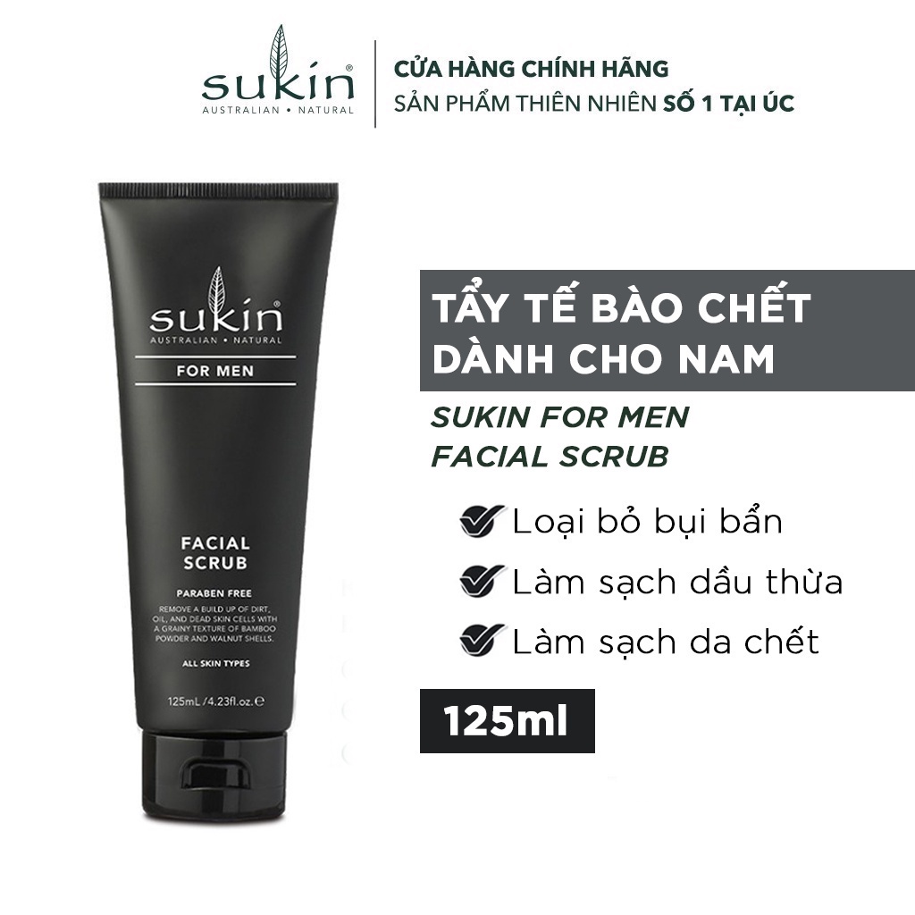  Kem Làm Sạch Tế Bào Chết Dành Cho Nam Sukin For Men Facial Scrub 125ml