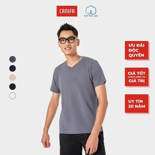 Áo phông/thun nam CANIFA cổ tim chất liệu 100% cotton