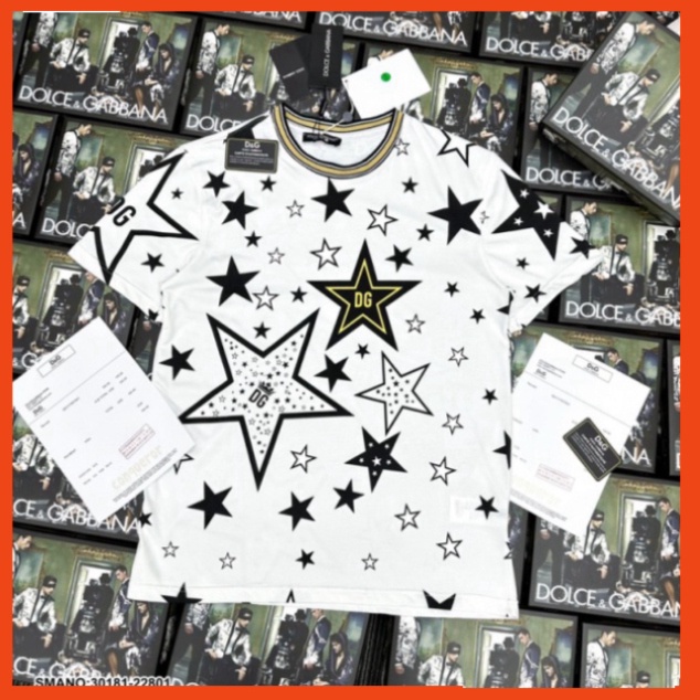 Áo phông nam nữ Premium in hình ngôi sao Dolce DG vàng đen quanh áo. Áo Thun Nam Nữ In Hình Ngôi Sao Siêu Hot 8 9 | BigBuy360 - bigbuy360.vn