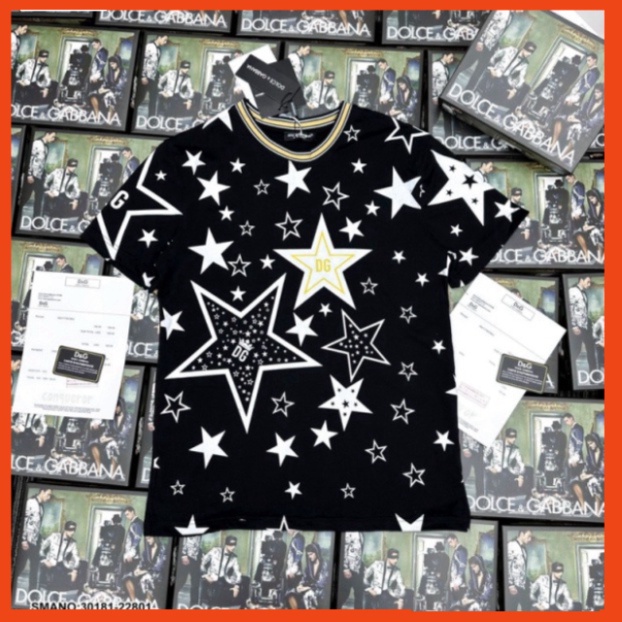 Áo phông nam nữ Premium in hình ngôi sao Dolce DG vàng đen quanh áo. Áo Thun Nam Nữ In Hình Ngôi Sao Siêu Hot 8 9 | BigBuy360 - bigbuy360.vn