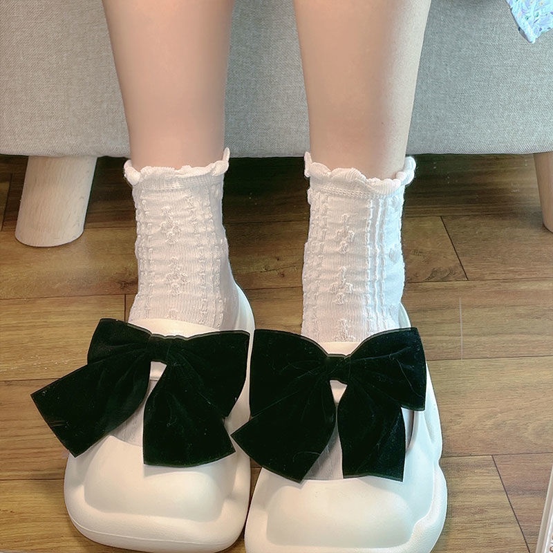 Vớ Cotton Phối Ren Mỏng Thoáng Khí Thời Trang Mùa Hè Dễ Thương Cho Nữ