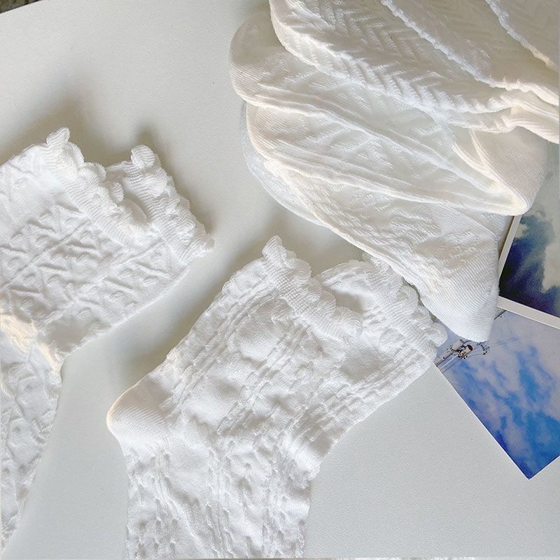 Vớ Cotton Phối Ren Mỏng Thoáng Khí Thời Trang Mùa Hè Dễ Thương Cho Nữ