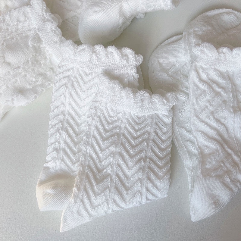 Vớ Cotton Phối Ren Mỏng Thoáng Khí Thời Trang Mùa Hè Dễ Thương Cho Nữ