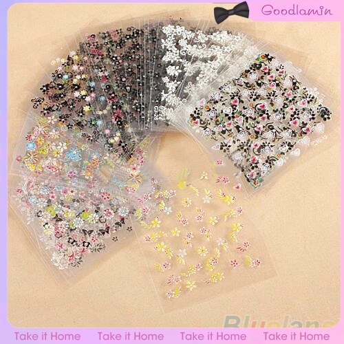 Set 10 Tấm Hình Dán 3D Dùng Trang Trí Móng Nghệ Thuật