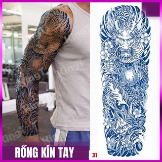 Siêu thị hình xăm - bst xăm dán rồng kín tay 16*48 cm