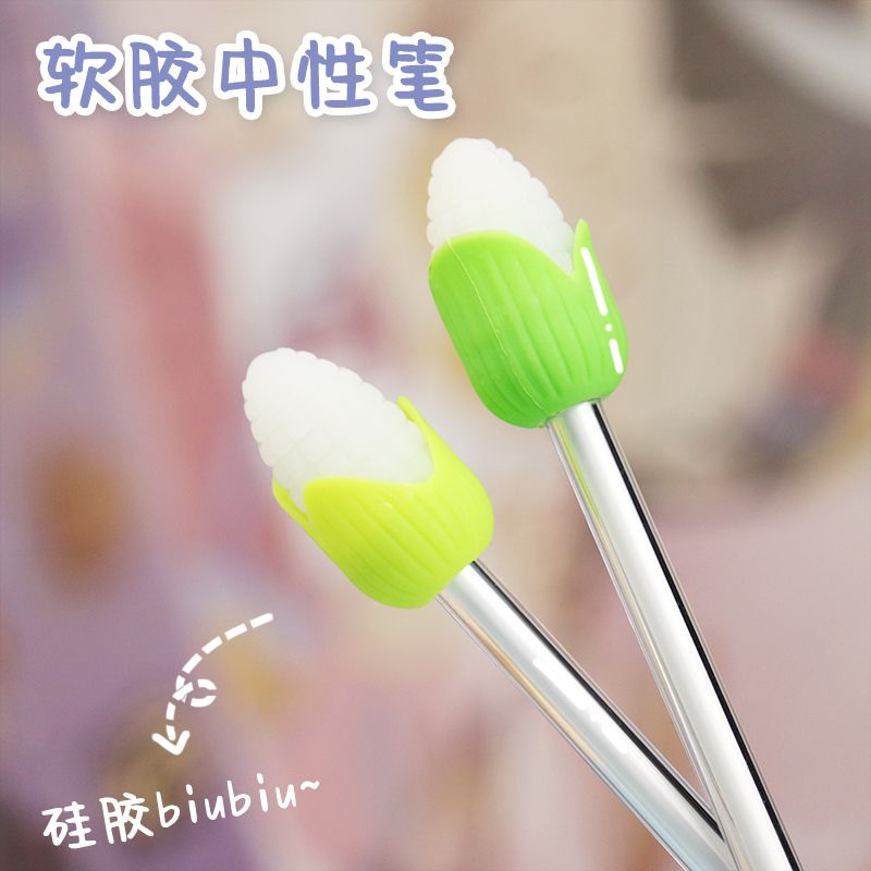 Bút Mực Nước Bằng Silicon Gel Cỡ Lớn 0.5Mm Họa Tiết Hoạt Hình Dễ Thương Cho Học Sinh