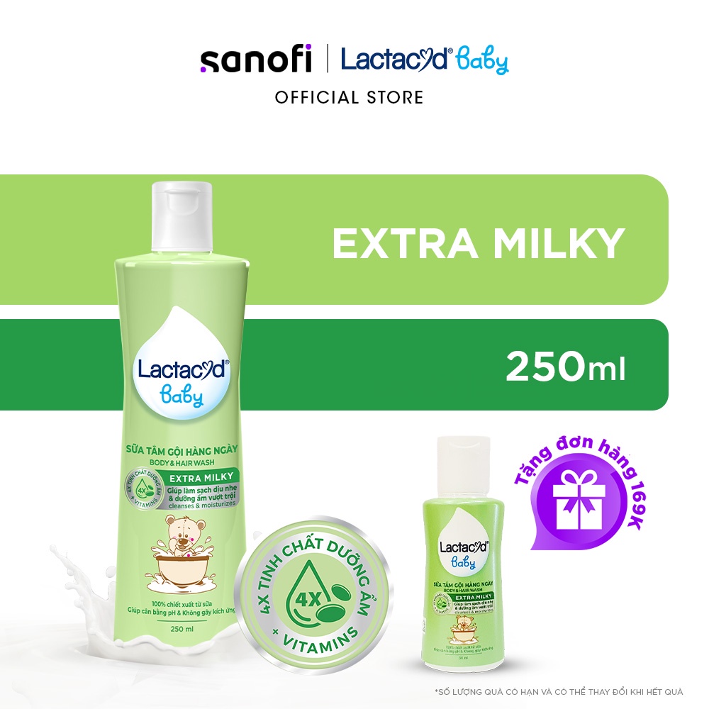 Sữa Tắm Gội Trẻ Em Lactacyd Milky Bảo Vệ, Nuôi Dưỡng Da và Tóc Bé Vượt Trội 250ml