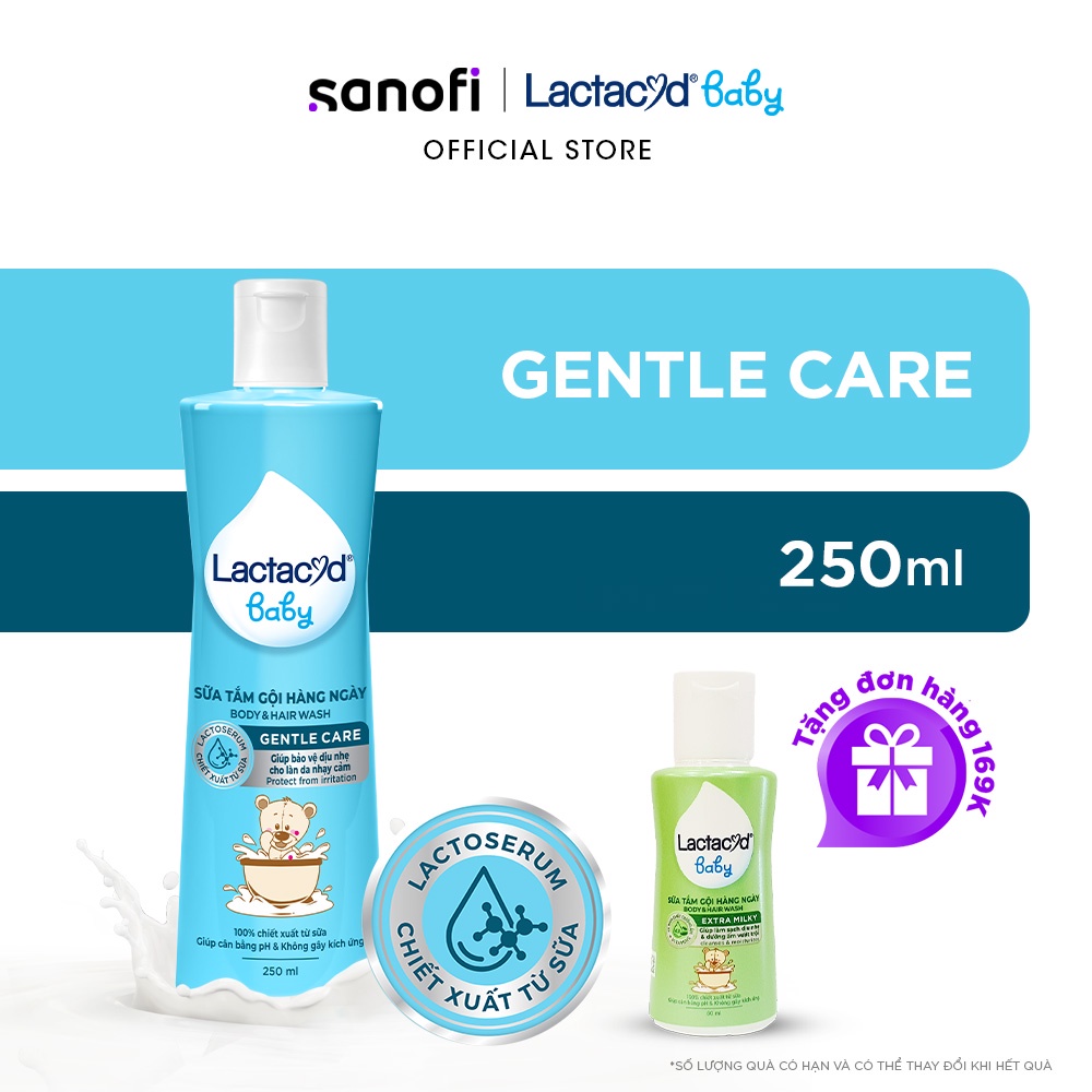 Sữa Tắm Gội Trẻ Em Lactacyd Baby Gentle Care Bảo Vệ Dịu Nhẹ Cho Làn Da Nhạy Cảm 250ml