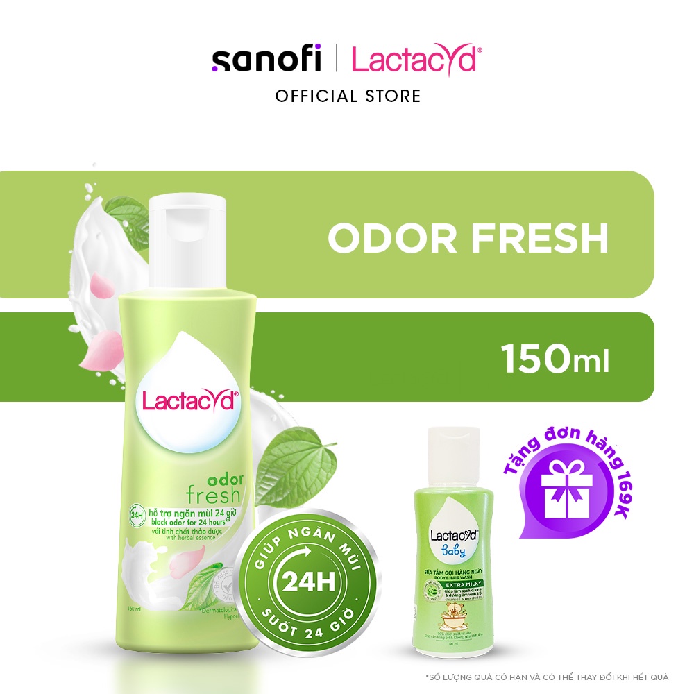 Dung Dịch Vệ Sinh Phụ nữ Lactacyd Odor Fresh Ngăn Mùi 24H 150ml