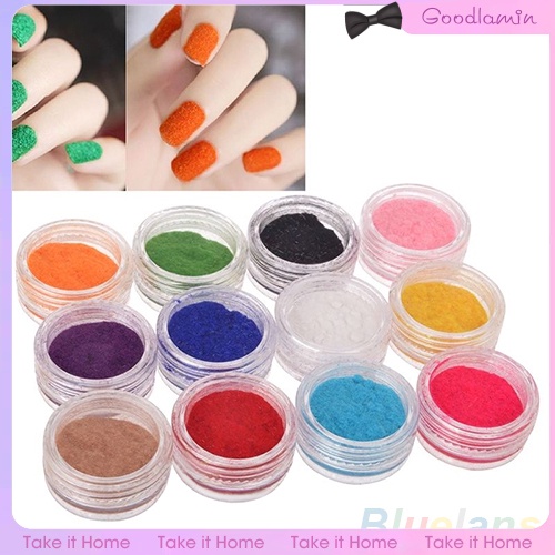 Set 12 Lọ Bột Nhũ Kim Tuyến Lấp Lánh Dùng Để Trang Trí Móng Nghệ Thuật