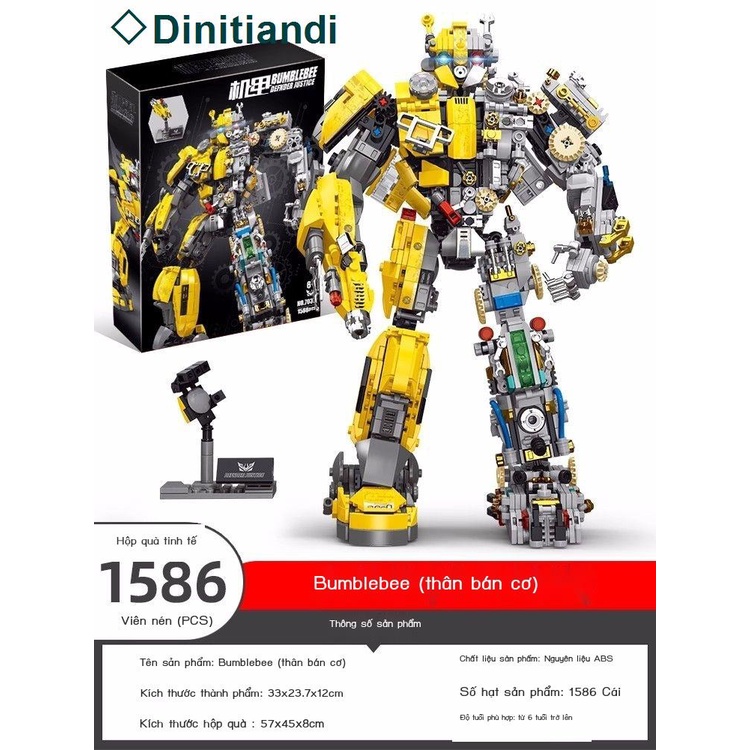 💥Sẵn sàng giao hàng🎊Tương thích LEGO Transformers Robot Optimus Hornet mô hình xe khối ghép đồ chơi khổng lồ