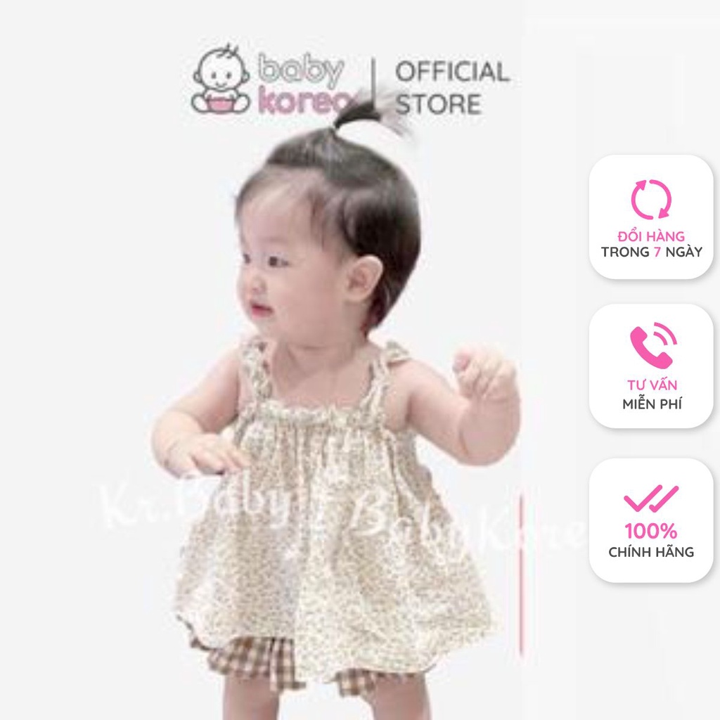 Áo hai dây, váy hai dây hoa nhí mùa hè cho bé gái made in Korea Hàn Quốc thời trang trẻ em