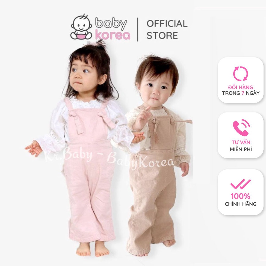Quấn yếm hai dây bucket made in Korea ống loe vintage cho bé gái Hàn Quốc thời trang trẻ em BABYKOREA