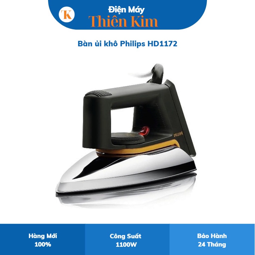 Bàn ủi khô Philips HD1172 1100W - Bảo Hành 24 Tháng Toàn Quốc
