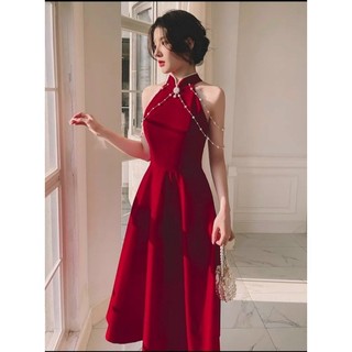 Đầm xoè tiểu thư cổ tài phối cườm siêu xinh