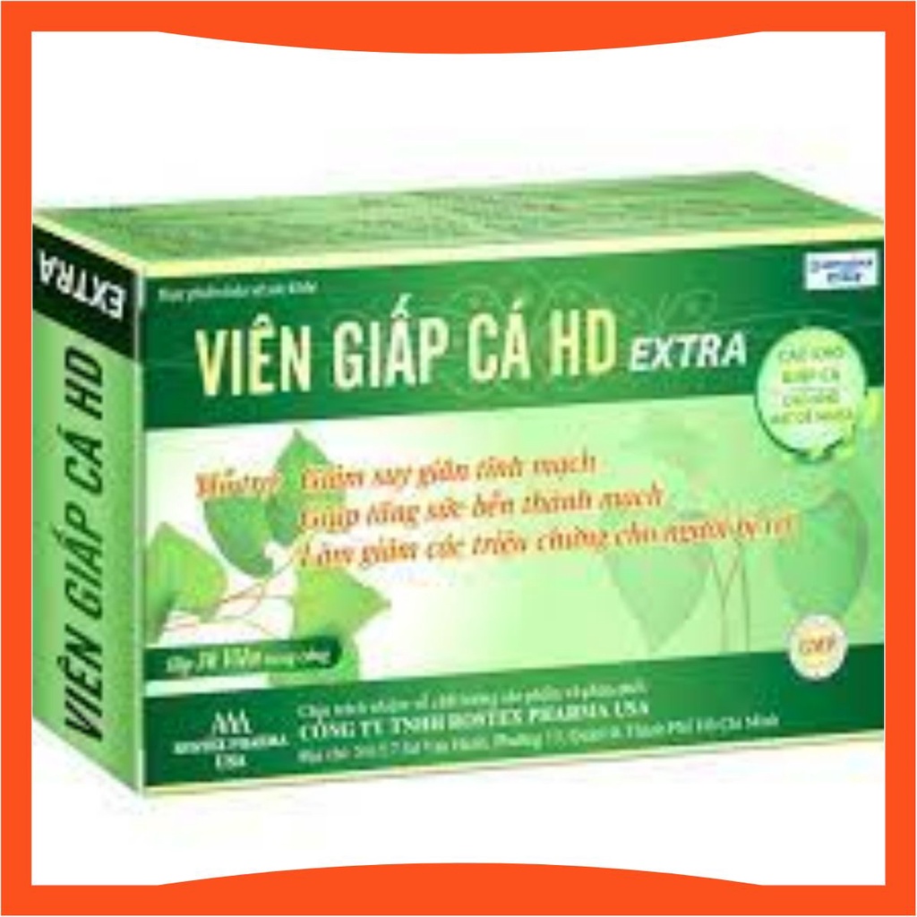 Viên Giấp Cá HD Extra - Hỗ Trợ Làm Giảm Các Triệu Chứng Bệnh Trĩ - Hộp 30 Viên