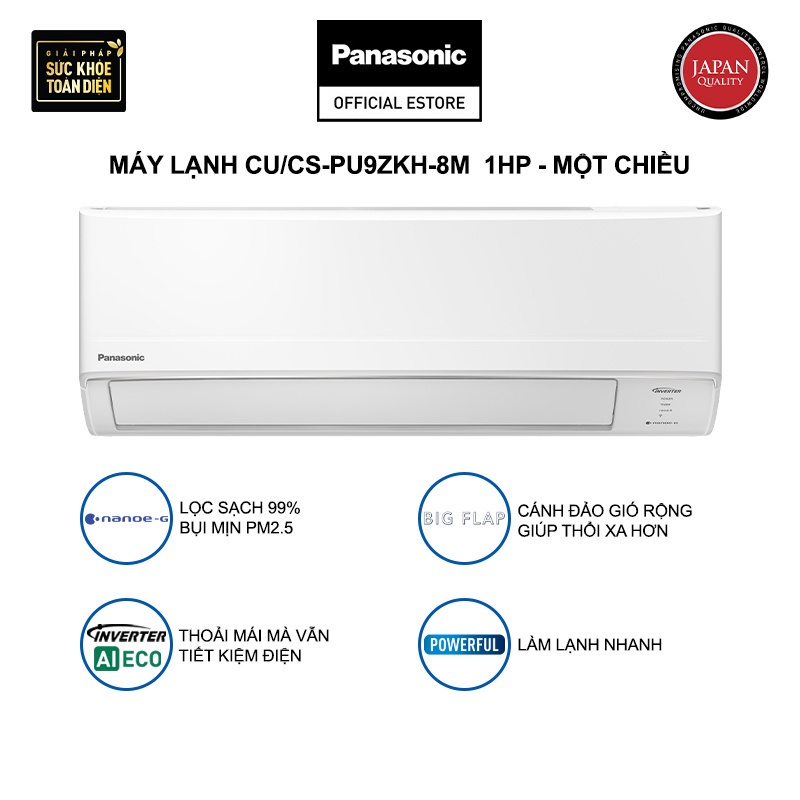 Máy lạnh/Điều hòa Panasonic CU/CS-PU9ZKH-8M - Công suất 1HP - Một chiều - Inverter
