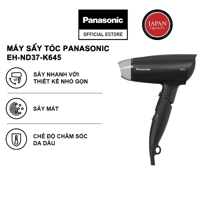 Máy sấy tóc Panasonic EH-ND37-K645 - Chế độ chăm sóc và bảo vệ da đầu - BH 12 Tháng