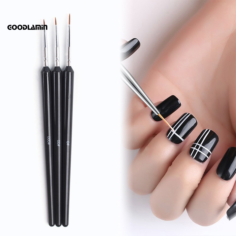 Set 3 Cọ Vẽ Trang Trí Móng Tay Chuyên Dụng