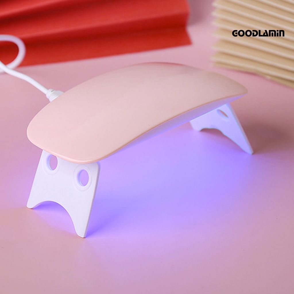 Đèn Làm Khô Móng Tay Goodlaminql 6 Bóng Màu Đen Sạc USB