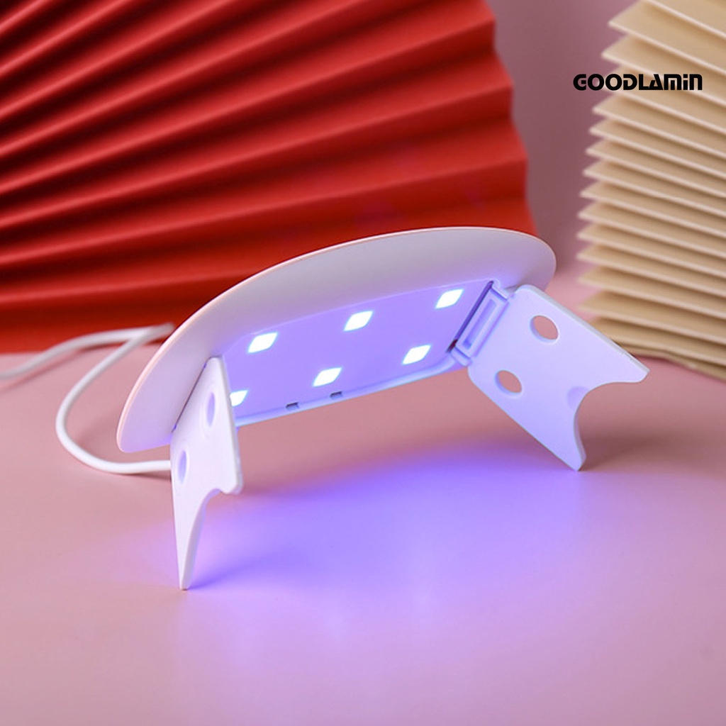 Đèn Làm Khô Móng Tay Goodlaminql 6 Bóng Màu Đen Sạc USB