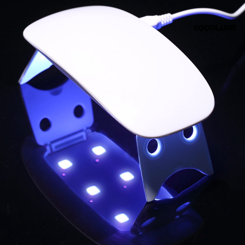 Đèn Làm Khô Móng Tay Goodlaminql 6 Bóng Màu Đen Sạc USB