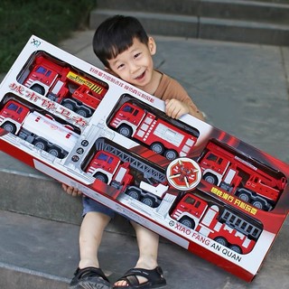 Set đồ chơi 6 xe công trình siêu to cho bé mô hình xe ủi, xe ben, xe cẩu, máy đào cho bé
