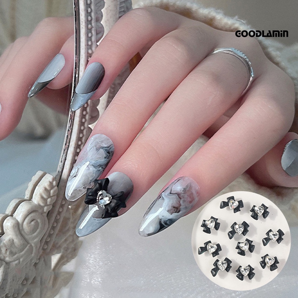 Set 10 Phụ Kiện Trang Trí Móng Tay 3D Đính Đá Xinh Xắn