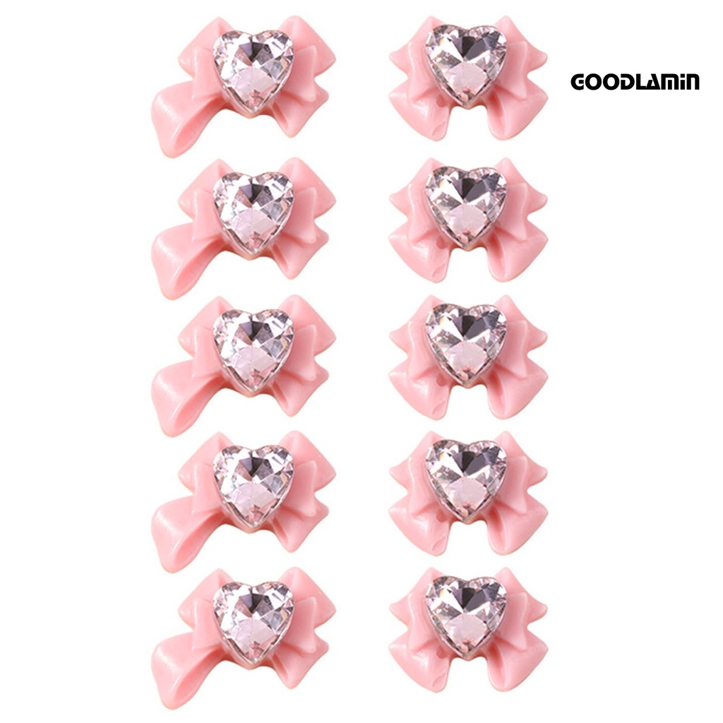 Set 10 Phụ Kiện Trang Trí Móng Tay 3D Đính Đá Xinh Xắn