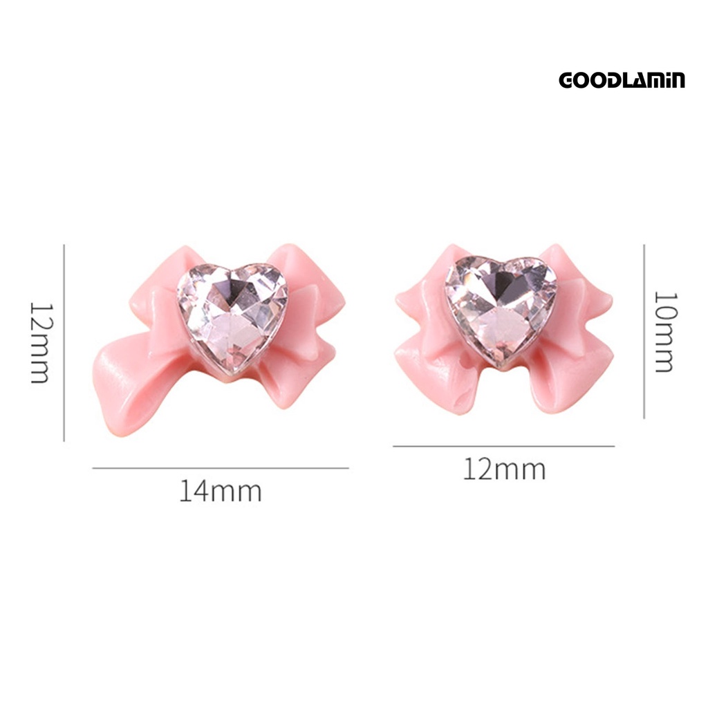 Set 10 Phụ Kiện Trang Trí Móng Tay 3D Đính Đá Xinh Xắn