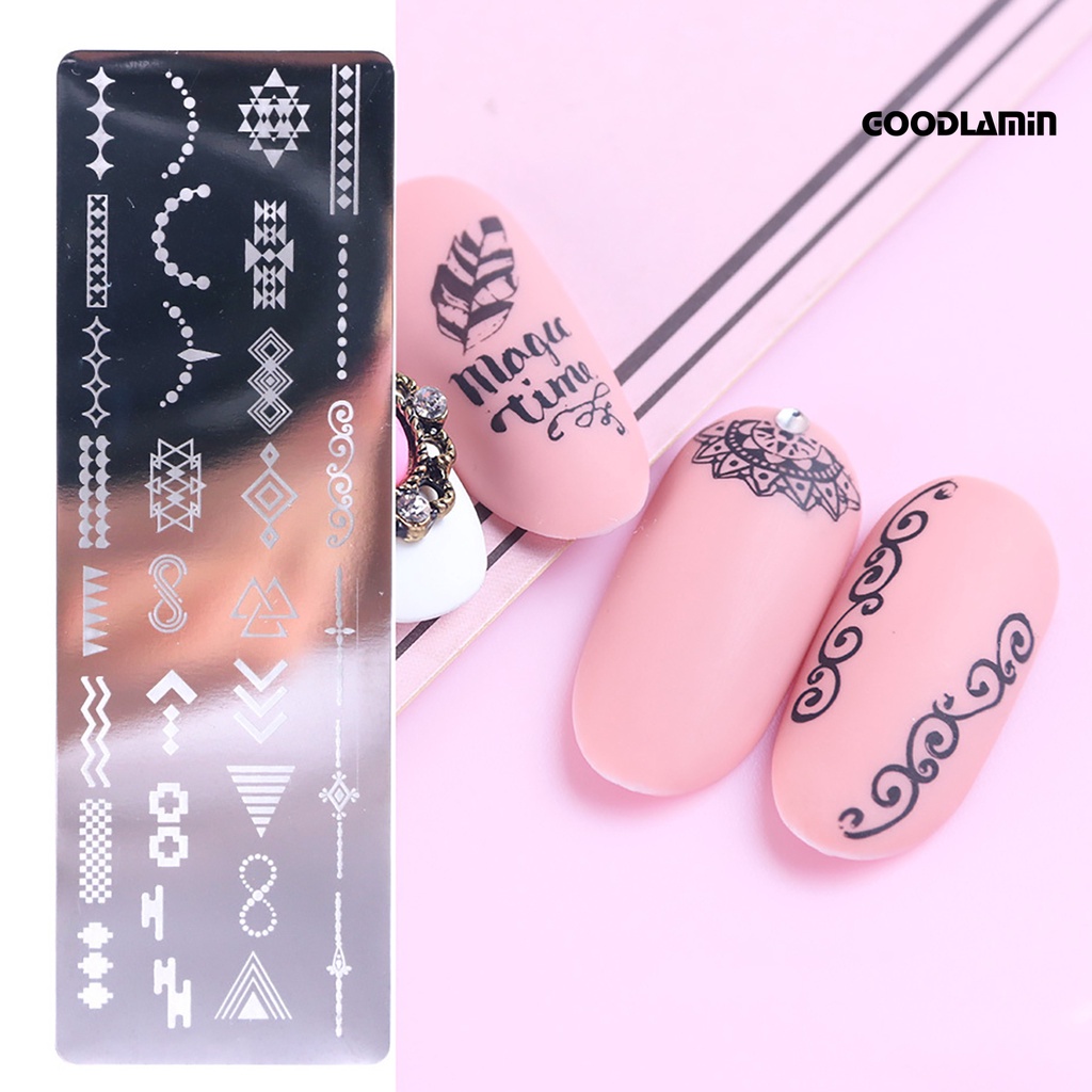 Khuôn In Trang Trí Móng Tay Nghệ Thuật Bằng Thép Không Gỉ DIY