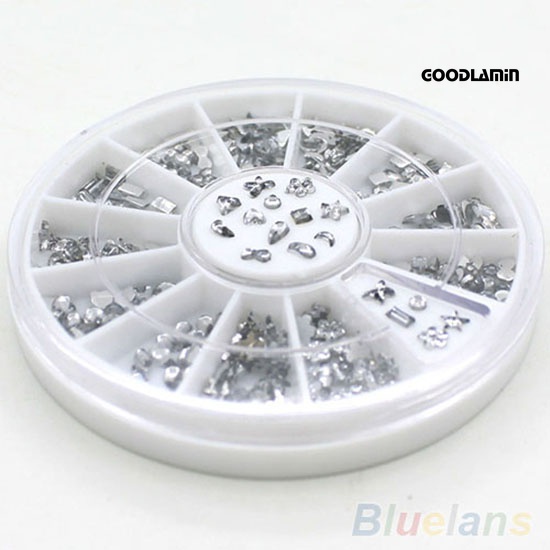 Hộp Phụ Kiện Đính Trang Trí Móng Nghệ Thuật Hình Hoa / Ngôi Sao / Trái Tim Lấp Lánh