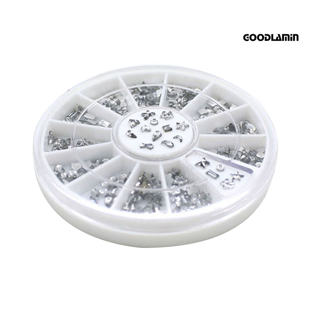 Hộp Phụ Kiện Đính Trang Trí Móng Nghệ Thuật Hình Hoa / Ngôi Sao / Trái Tim Lấp Lánh