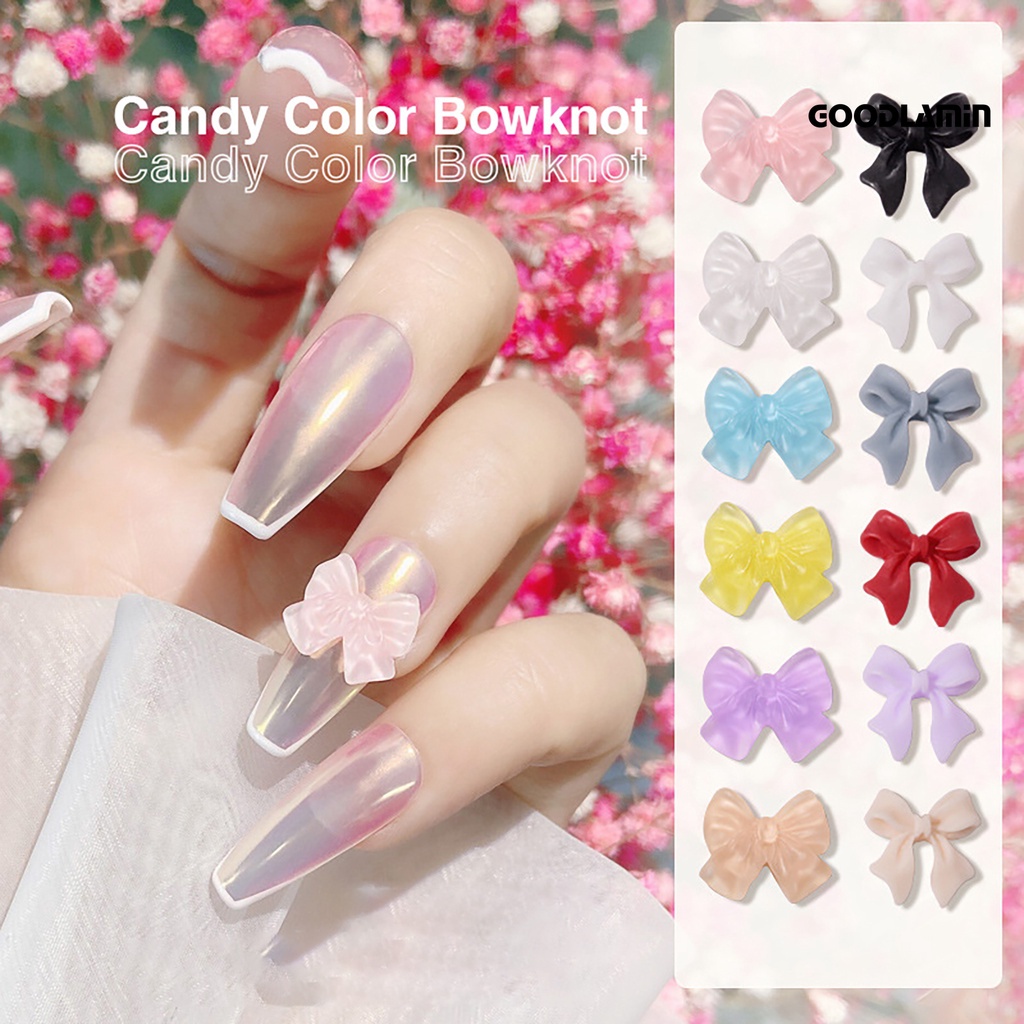 Set 30 Phụ Kiện Đính Trang Trí Móng Tay Hình Nơ 3D DIY