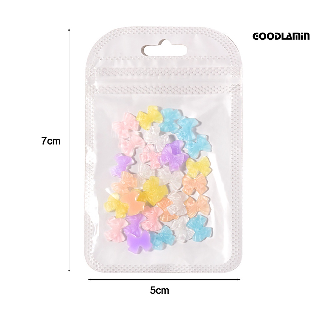 Set 30 Phụ Kiện Đính Trang Trí Móng Tay Hình Nơ 3D DIY