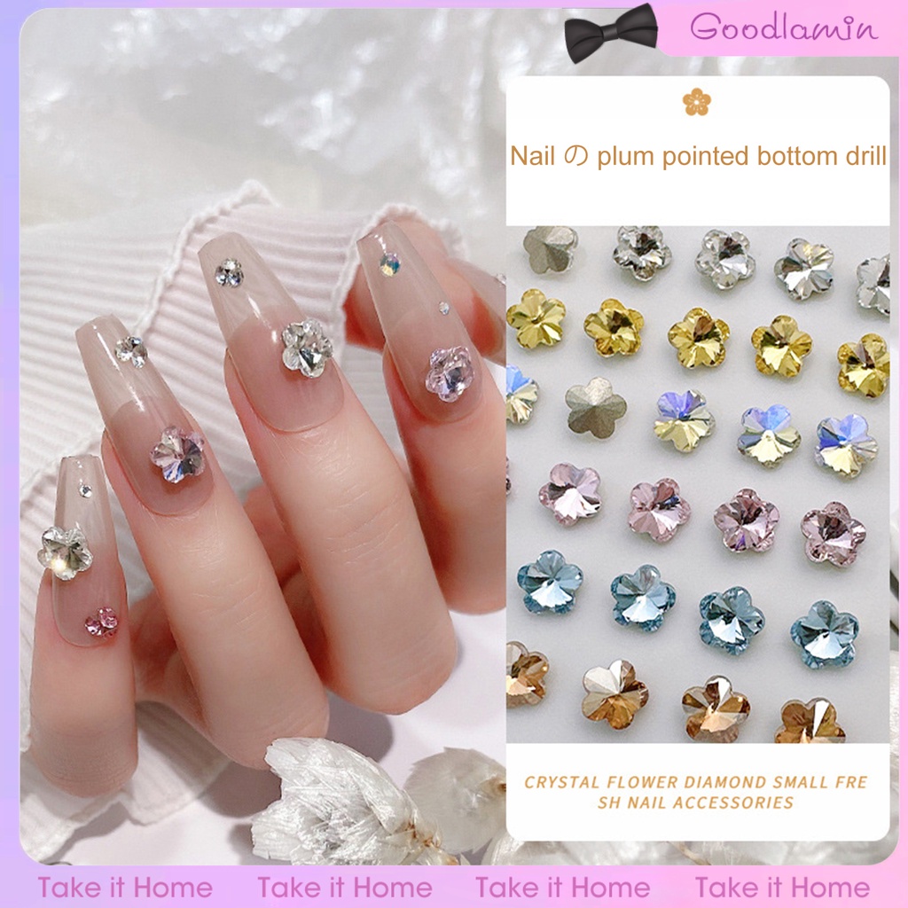 Set 10 Hạt Cườm Đá Lấp Lánh Dùng Trang Trí Móng Nghệ Thuật DIY
