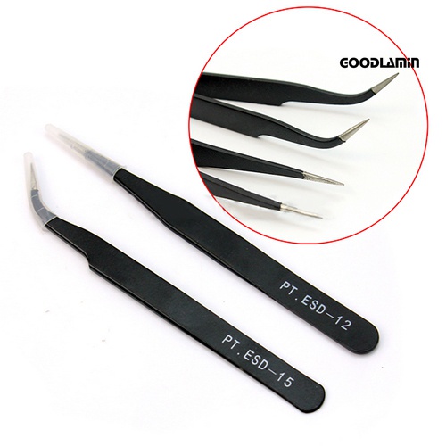 Set 2 Nhíp Đầu Cong Chuyên Dụng Cho Nối Mi / Làm Móng Nghệ Thuật