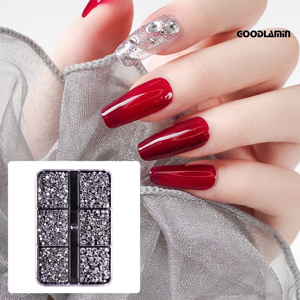 Hộp 1688 Hạt Đá 6 Ngăn Dùng Trang Trí Móng Tay / Kính DIY