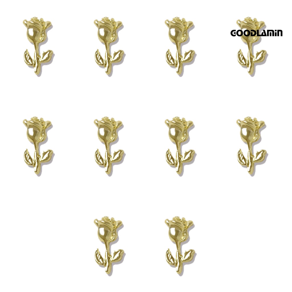 Bộ 10 Phụ Kiện Trang Trí Móng Tay Màu Sắc Tươi Sáng Chống Rỉ Sét Đa Năng