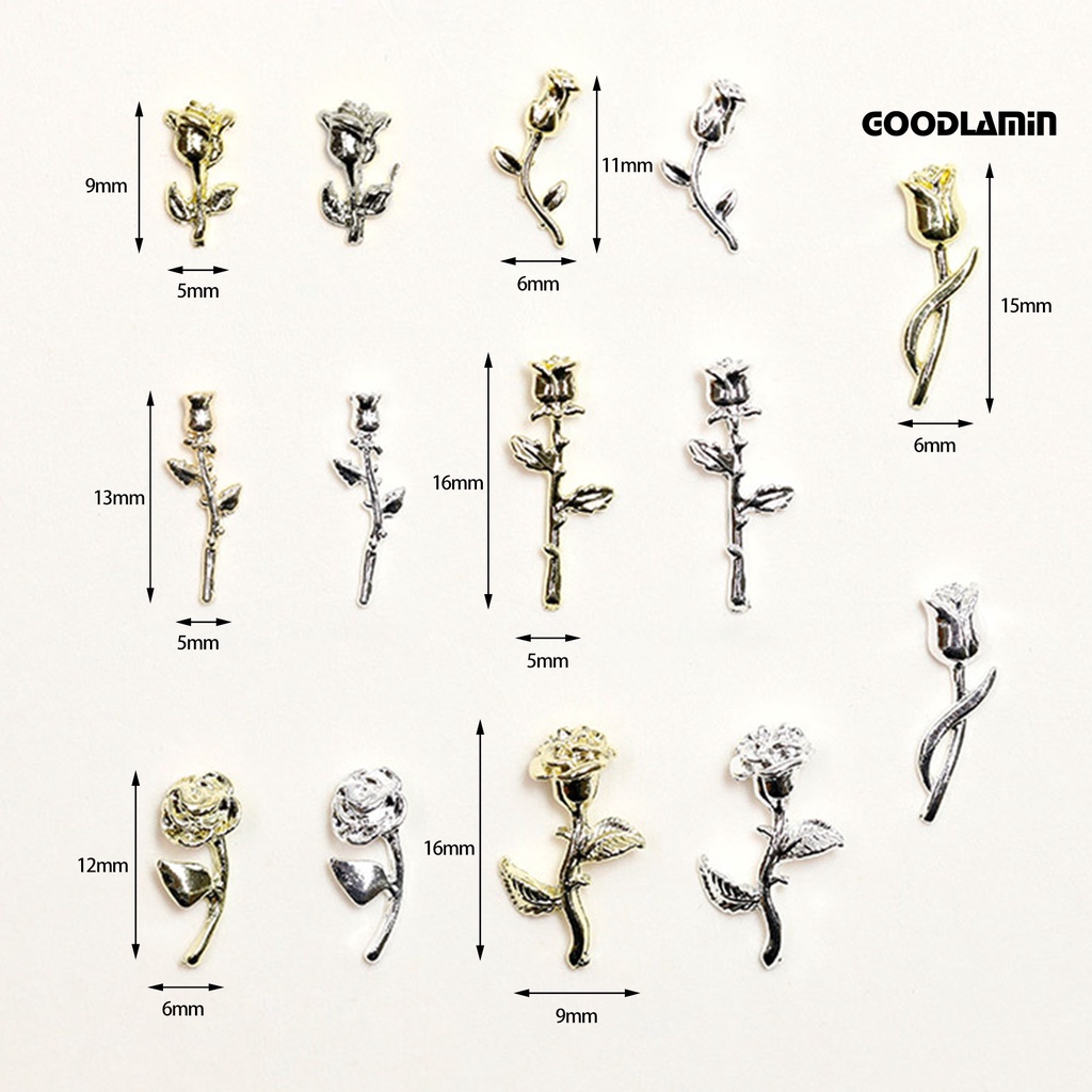 Bộ 10 Phụ Kiện Trang Trí Móng Tay Màu Sắc Tươi Sáng Chống Rỉ Sét Đa Năng