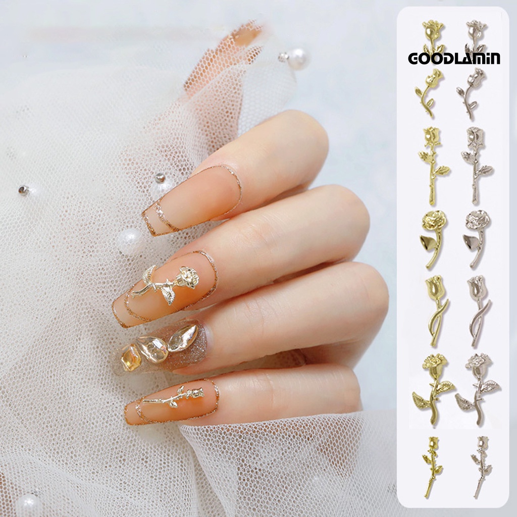 Bộ 10 Phụ Kiện Trang Trí Móng Tay Màu Sắc Tươi Sáng Chống Rỉ Sét Đa Năng