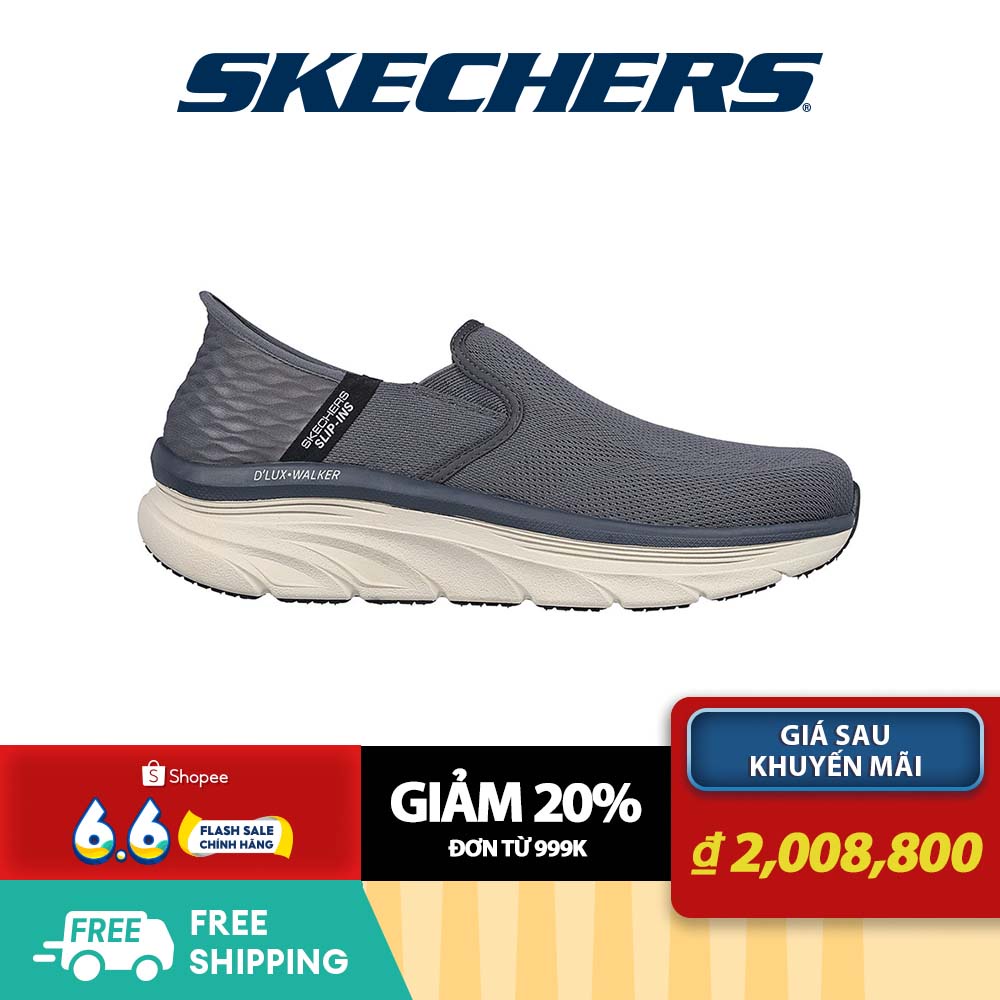 Skechers Nam Giày Thể Thao Đi Bộ Slip-Ins Sport D'Lux Walker walking Air-Cooled Memory Foam - 232455-CHAR
