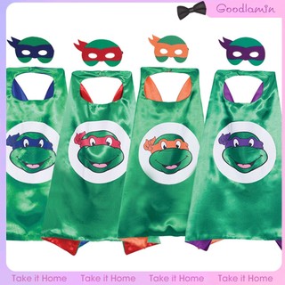 Bộ Đồ Hóa Trang Ninja Rùa Gồm Áo Choàng Và Mặt Nạ Che Mắt Hai Lớp Dành Cho Trẻ Em