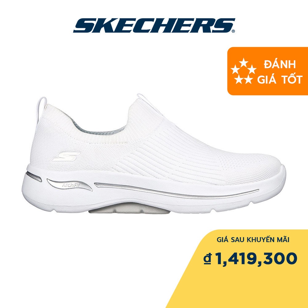 Skechers Nữ Giày Thể Thao Xỏ Chân Đi Bộ GOwalk Arch Fit Walking Arch Fit, Comfort Pillar Technology - 124409-WHT